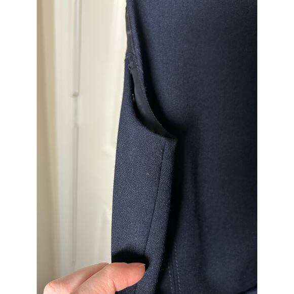 Tory Burch Kari Wool Blend Sleeveless Navy Sheath Dress - Picture 7 of 13